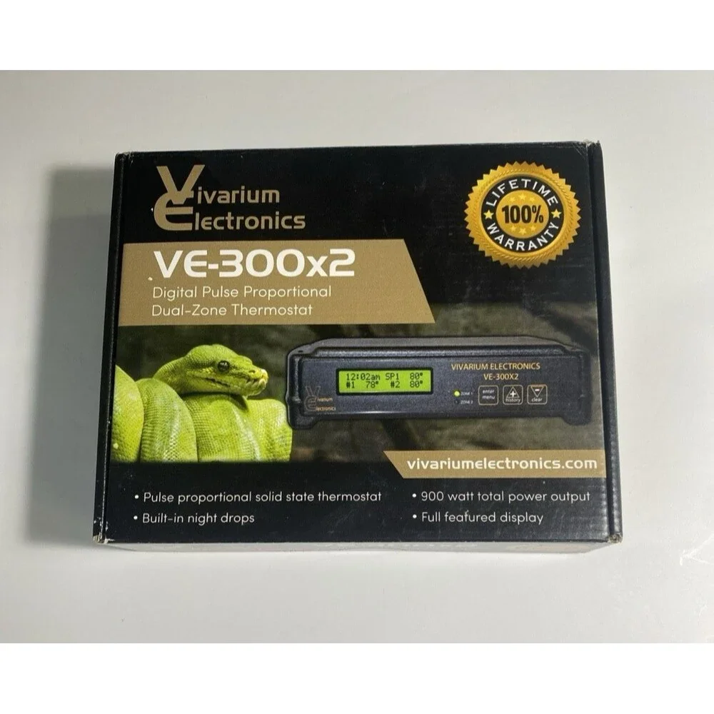 Vivarium Electronics VE-300X2 Thermostat Reptile Basics Closed Box Never Used